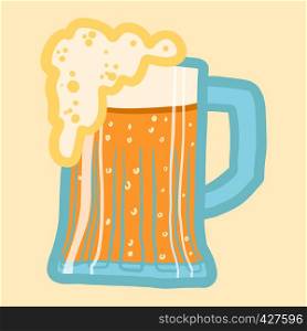 Beer mug icon. Hand drawn illustration of beer mug vector icon for web design. Beer mug icon, hand drawn style