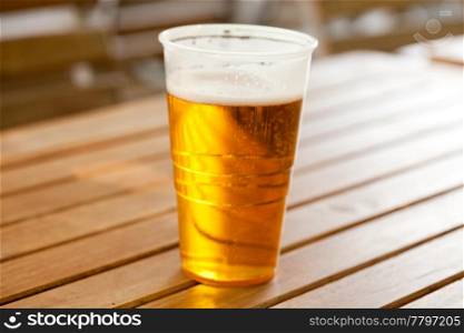 beer standing on a wooden table