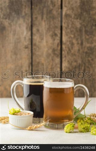 beer wheat seeds arrangement