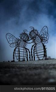bees sculpture art burning man