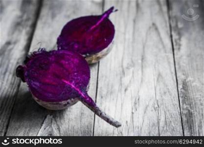 Beetroot on wooden background