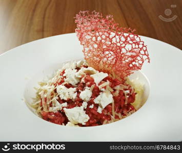 Beetroot risotto with crumbled goats cheese