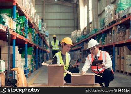 Before exporting to other nations, The product owner meets with the foreman and warehouse personnel to verify their own items held at this warehouse.