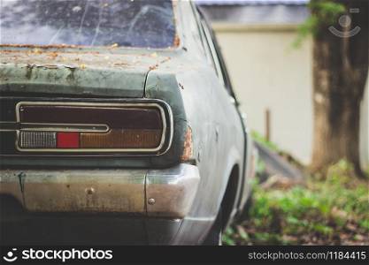 Behind a vintage car, solf Focus