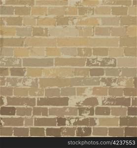 Beige brick wall texture. Vector, EPS10