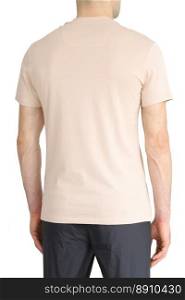 beige color men’s t-shirts. Design template.