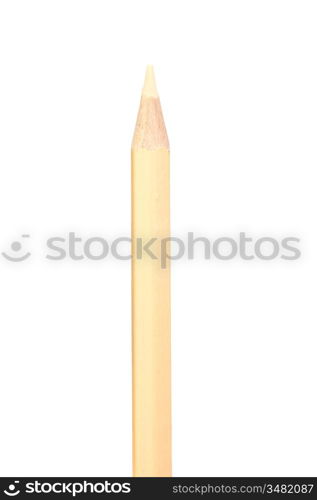 Beige pencil vertically isolated on white background