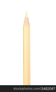 Beige pencil vertically isolated on white background
