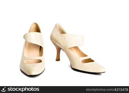Beige Shoes on a high Stiletto heel