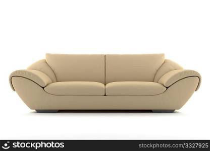beige sofa isolated on white background