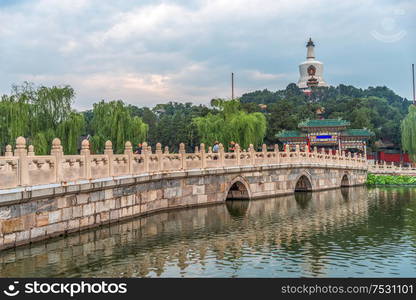 Beihai Park is an imperial garden to the north-west of the Forbidden City in Beijing.