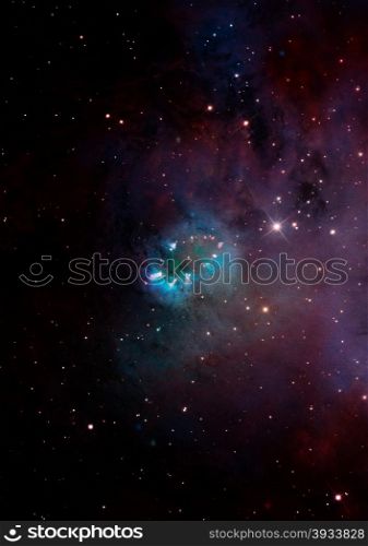 Being shone nebula. Far being shone nebula and star field against space. Elements of this image furnished by NASA.