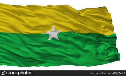 Belalcazar City Flag, Country Colombia, Caldas Department, Isolated On White Background. Belalcazar City Flag, Colombia, Caldas Department, Isolated On White Background