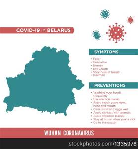 Belarus Europe Country Map. Covid-29, Corona Virus Map Infographic Vector Template EPS 10.
