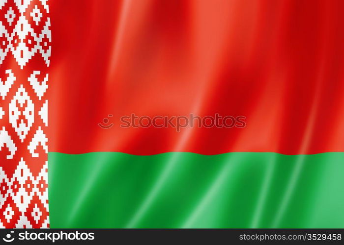 Belarus flag, three dimensional render, satin texture. Belarus flag