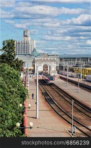 "Belarus, Minsk - 08/15/2016: Railway station "Minsk-Passazhirsky" (Belarus, Minsk)"