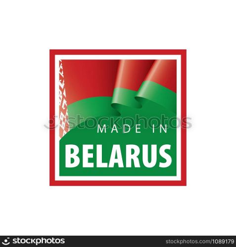 Belarus national flag, vector illustration on a white background. Belarus flag, vector illustration on a white background