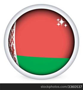 Belarus sphere flag button, isolated vector on white