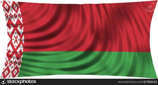 Belarusian national official flag. Patriotic symbol, banner, element, background. Correct colors. Flag of Belarus waving, isolated on white, 3d illustration