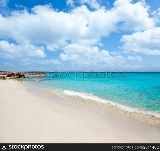 Belearic Formentera Escalo beach white sand and turquoise water