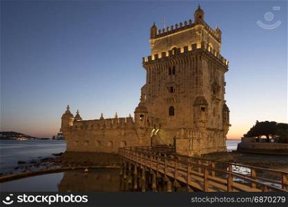 Belem Tower in Lisbon, Portugal ( Torre de Belem or the Tower of St Vincent). It is a UNESCO World Heritage Site because of the significant role it played in the Portuguese maritime discoveries of the era of the Age of Discoveries. The tower was commissioned by King John II to be part of a defence system at the mouth of the Tagus river and a ceremonial gateway to Lisbon.