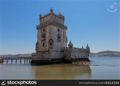 Belem Tower on the Tagus River in Lisbon, Portugal