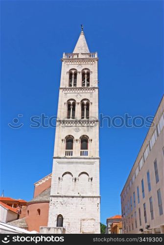 Belfry of an old church in the Mediterranean
