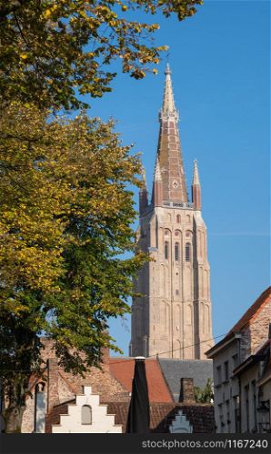 Belfry of the church of our Lady, Bruges, Belgium