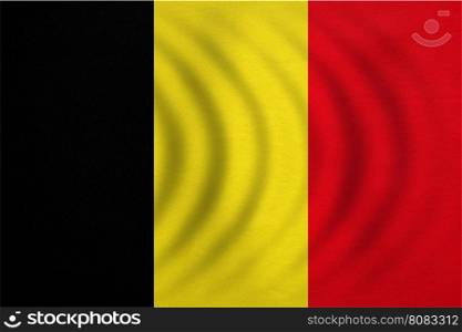 Belgian national official flag. Patriotic symbol, banner, element, background. Correct colors. Flag of Belgium wavy with real detailed fabric texture, accurate size, illustration