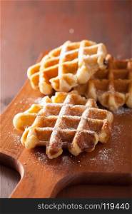 belgian waffles with icing sugar