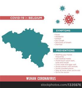 Belgium Europe Country Map. Covid-29, Corona Virus Map Infographic Vector Template EPS 10.