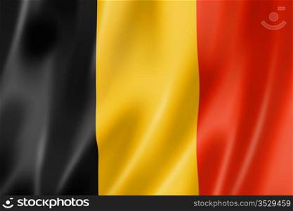 Belgium flag, three dimensional render, satin texture. Belgian flag