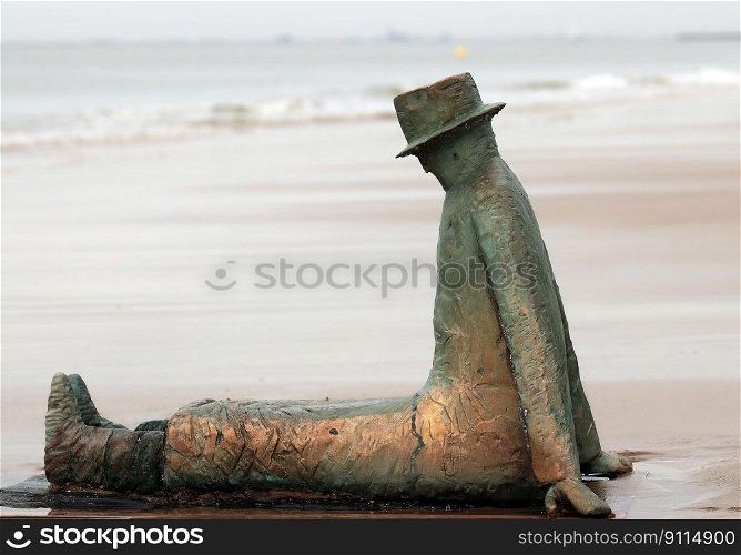 belgium statue knokke beach