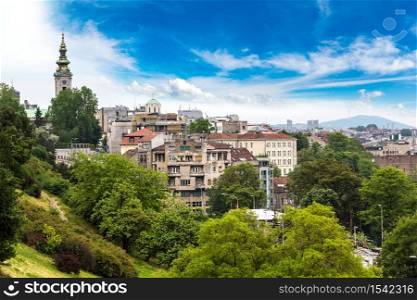 Belgrade cityscape in Serbia in a beautiful summer day