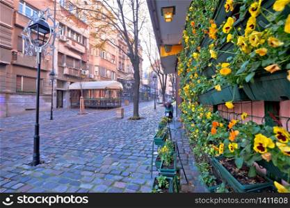 Belgrade. Famous Skadarlija old cobbled streets in historic Beograd, capital of Serbia