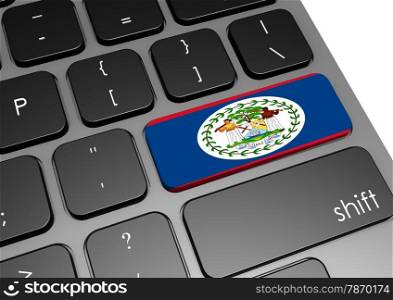 Belize keyboard image with hi-res rendered artwork that could be used for any graphic design.. Belize