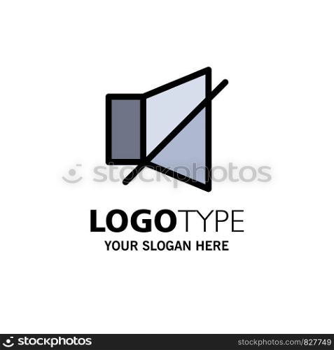 Bell, Off, Silent, Twitter Business Logo Template. Flat Color