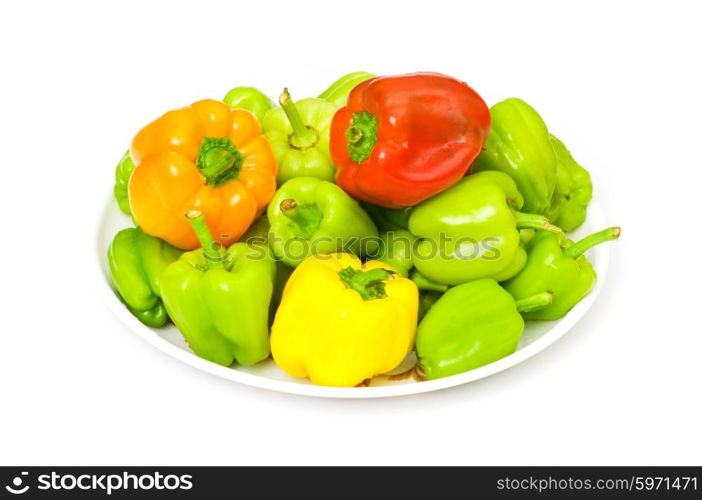 Bell peppers isolated on the white background