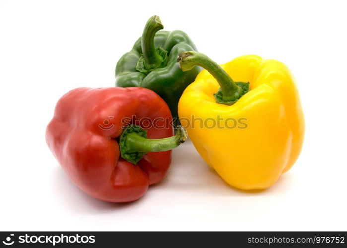 bell peppers isolated on white background