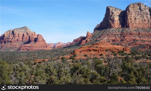 Bell Rock is a popular tourist attraction just north of the Village of Oak Creek, Arizona.