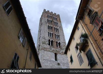 Bell tower in Lucca, Tuscany, Italy