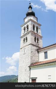 Bell tower of a church in northern Italy