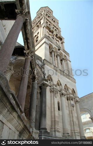 Bell tower of cathedral in Split, Croatia