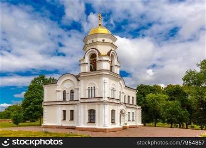 Bell tower of Saint Nicholas Garrison church in Brest fortress, Belarus