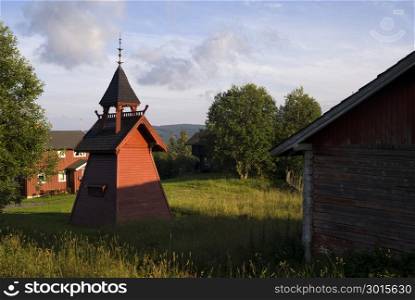 Bell tower on a Norwegian farm in the Gausdal. Bell tower on a Norwegian farm