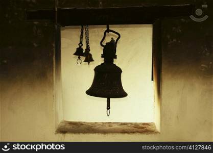 Bells hanging in a temple, Muktinath, Annapurna Range, Himalayas, Nepal