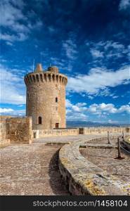 Bellver Castle on Palma, built in the 14th century for King James II of Majorca, and is one of the few circular ones in Europe.. Bellver Castle, Palma de Mallorca