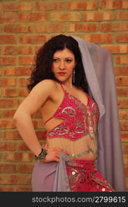 Belly Dancer . Belly Dancer in red costume