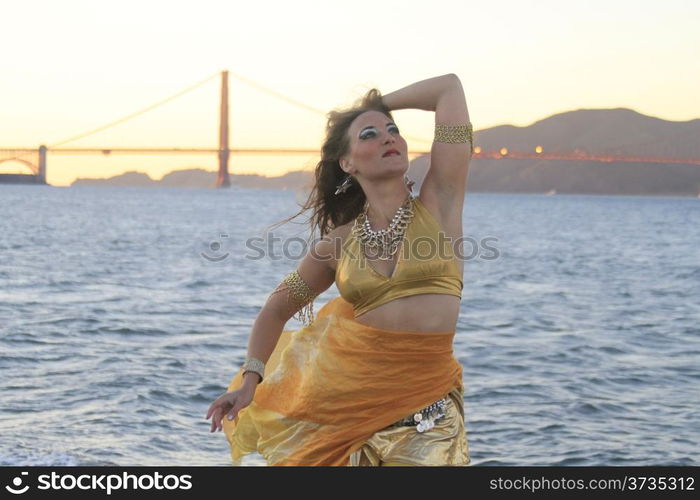 Belly Dancer outdoors