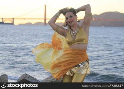 Belly Dancer outdoors